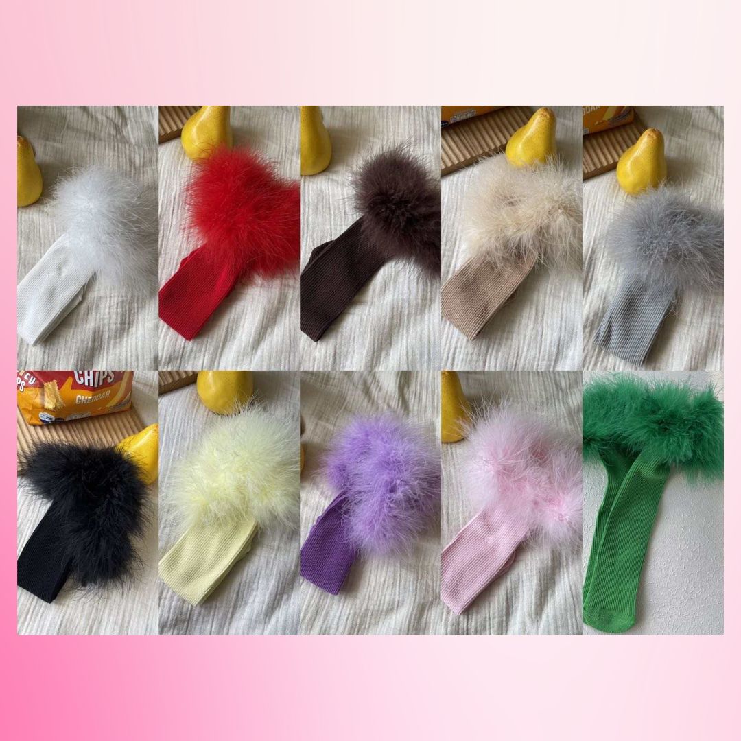 Fur knee socks