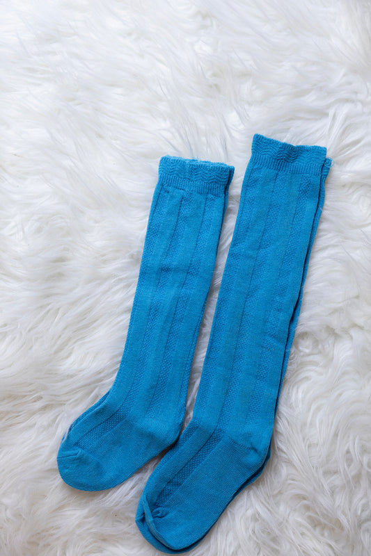 Neon Blue Knee Highs