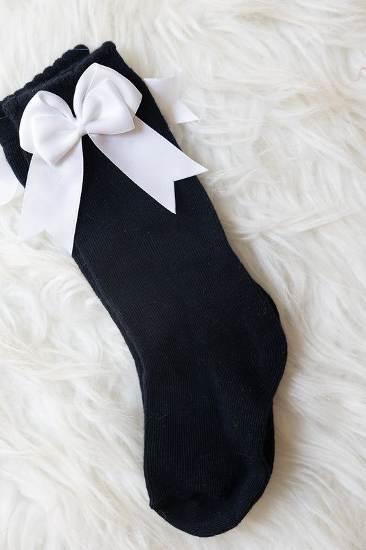 Dark Blue knee highs with white bows