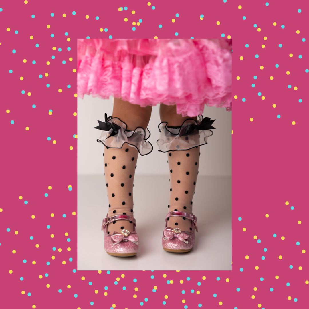 Polka dot sheer knee highs