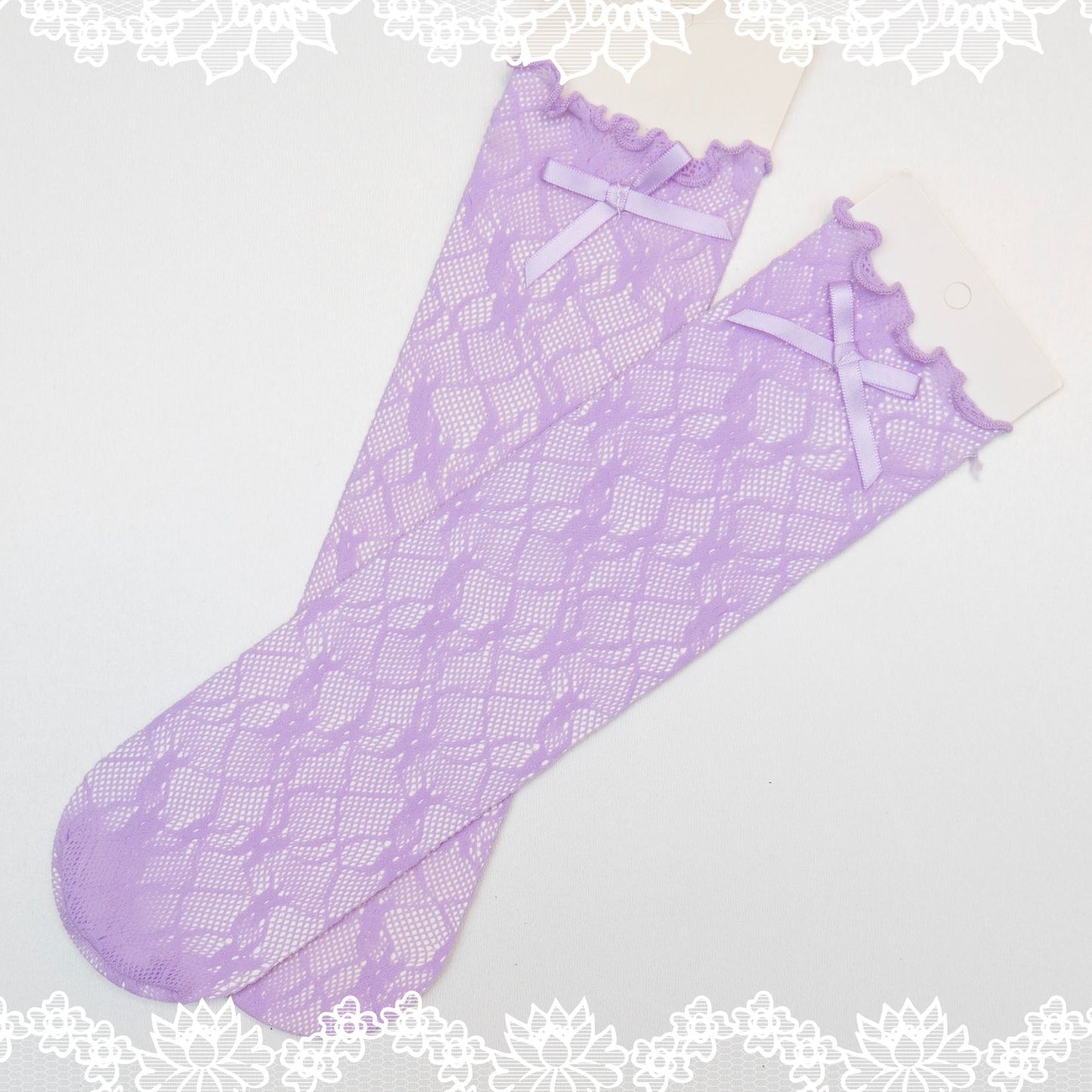 Bow lace socks