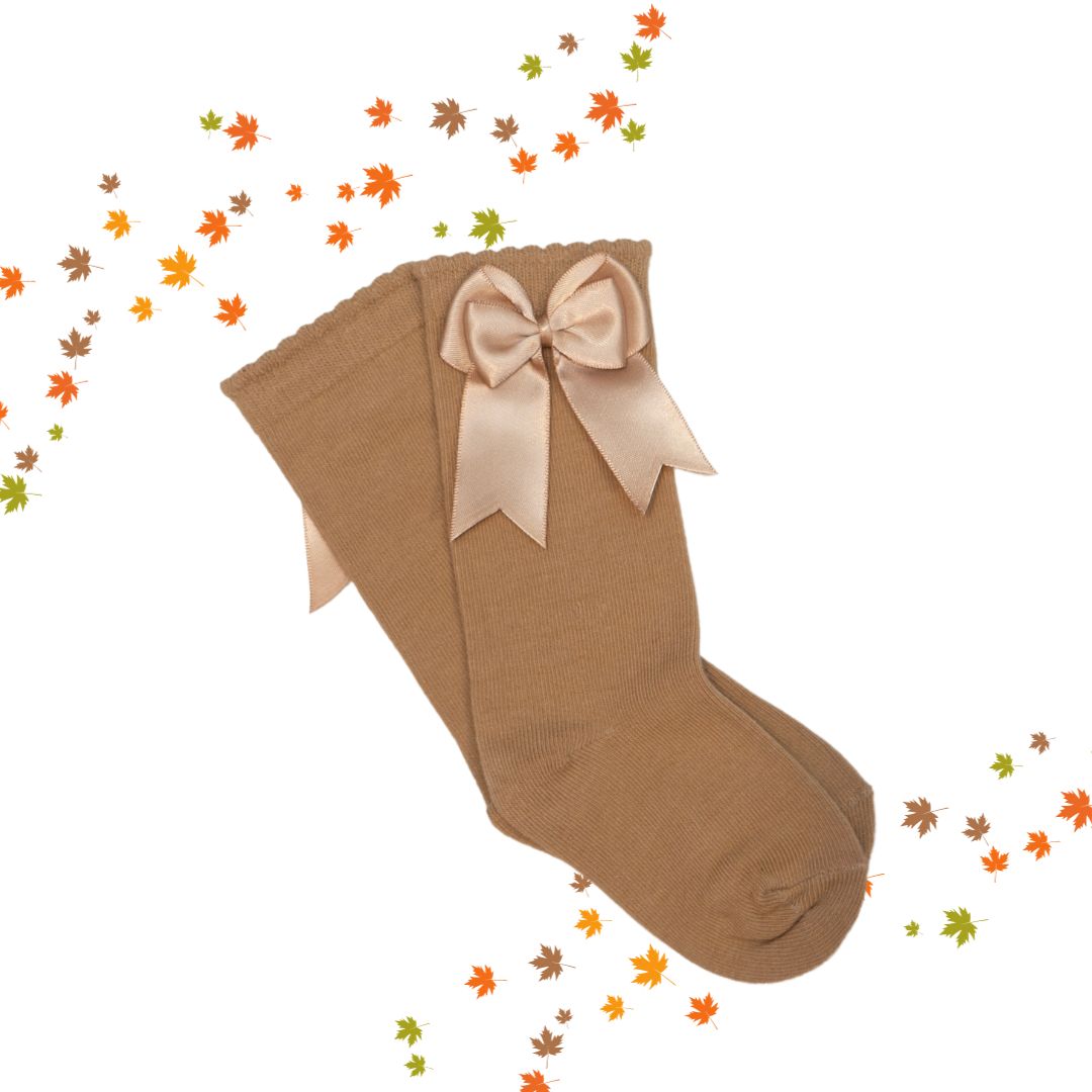 Fall Bow Knee High Sock