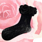 Rose trimmed lace sock