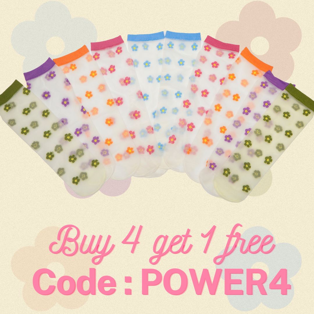 Flower Power (sheer socks)